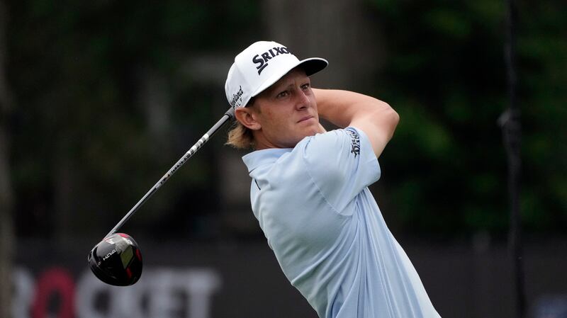 Peter Kuest plays during the final round of the Rocket Mortgage Classic golf tournament at Detroit Country Club.