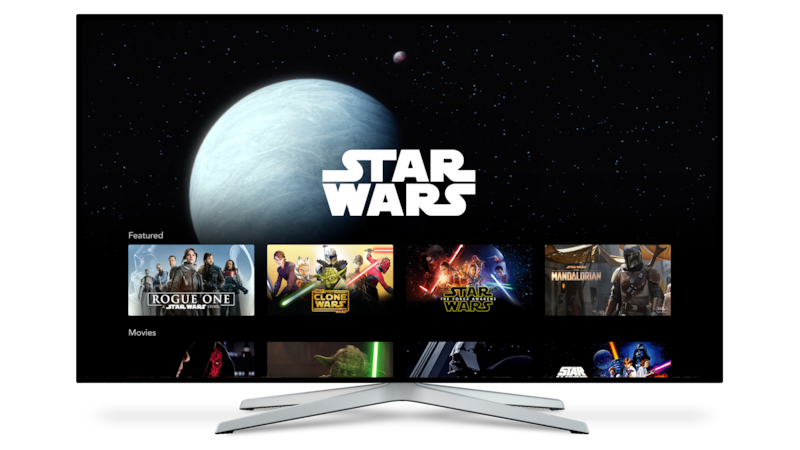 A look at the Disney Plus menu.