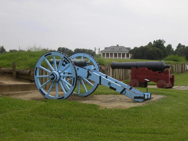 This undated photo provided by the National Park Service shows the ramparts of the Chalmette Battlefield with cannons at Jean Lafitte National Historic Park and Preserve, the site of the 1815 Battle of New Orleans, where Andrew Jackson led the final U.S.