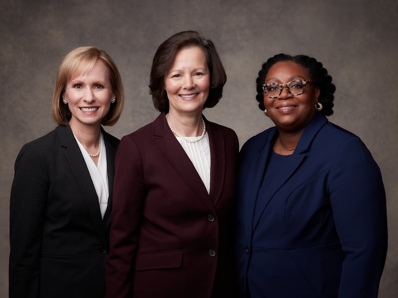 The Primary general presidency of The Church of Jesus Christ of Latter-day Saints beginning Aug. 1, 2022: Sister Amy A. Wright, first counselor, left, Sister Susan H. Porter, center, and Sister Tracy Y. Browning, second counselor. New General Authority Seventies and general officers were called during the Saturday afternoon session of the 192nd Annual General Conference at the Conference Center on April 2, 2022.
