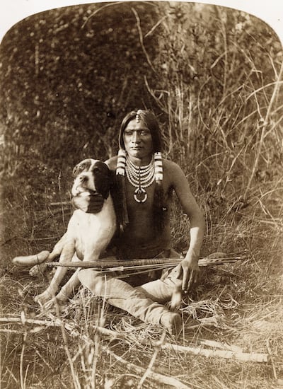 “Boy with Dog” was taken by John Hillers on the Western slope of the Wasatch Mountains, as described on the original label. The photo will be up for display at Maynard Dixon Home in Mount Carmel starting March 15.