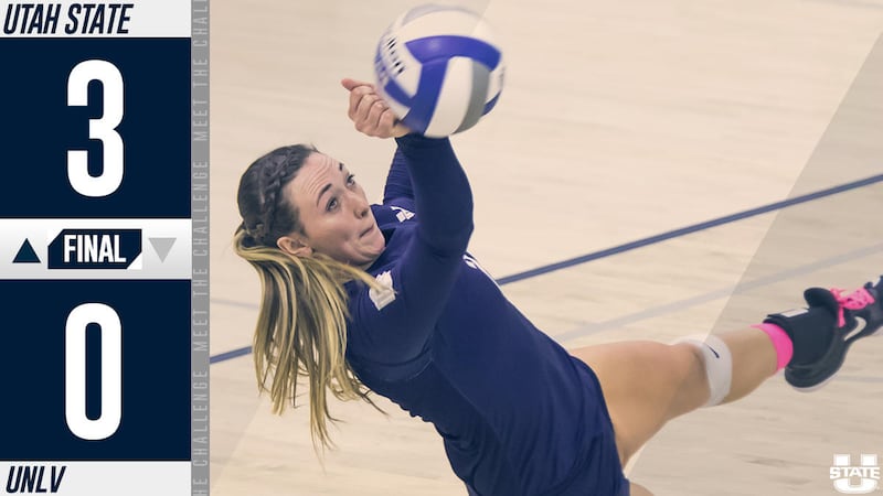 Utah State junior libero Tasia Taylor recorded a school-record 25 digs in the three-set match.