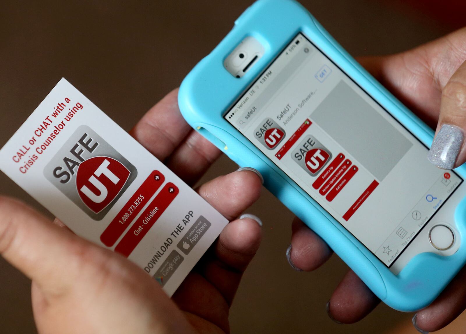 The SafeUT app is pictured on June 9, 2016.