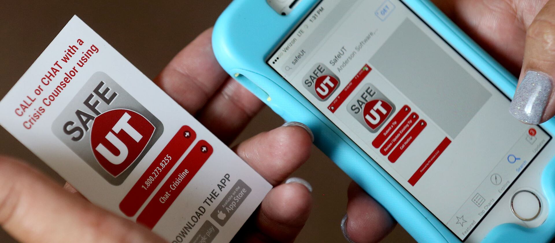 The SafeUT app is pictured on June 9, 2016.