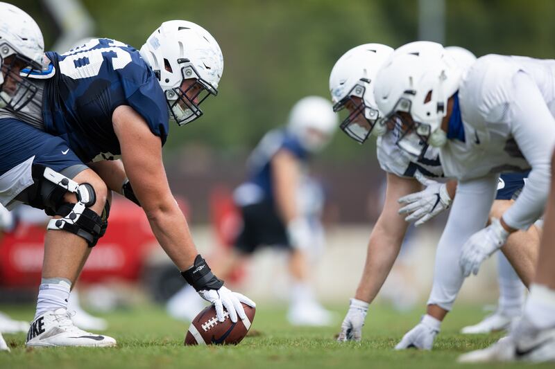 BYU’s offensive line should be solid again in 2021, new OL coach Darrell Funk said on May 28, 2021.