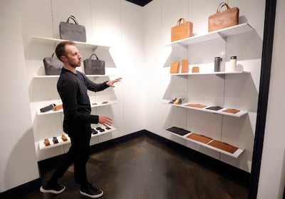 Curtis Calder talks about the different products available at his store, Anson Calder, at City Creek Center in Salt Lake City on Monday, Dec. 17, 2018.