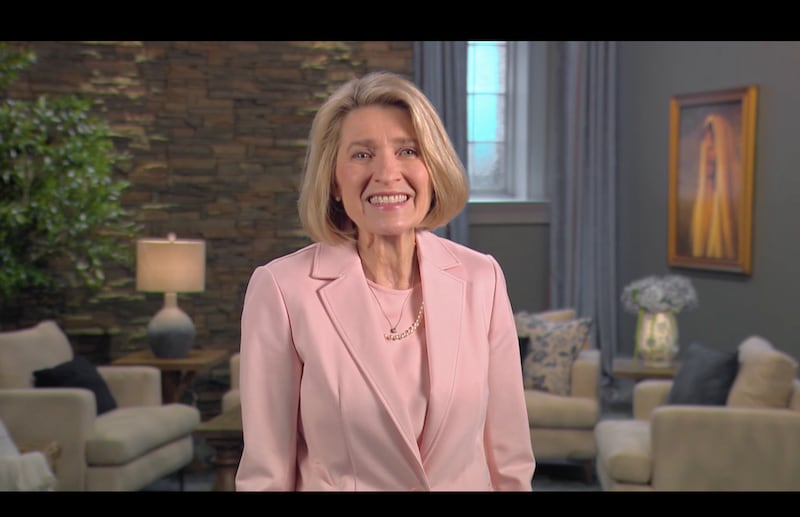 Relief Society General President Camille N. Johnson speaks in a video titled “Relief Society and Elders Quorums,” designed to be watched in wards and branches on Sunday, Sept. 6, 2026.