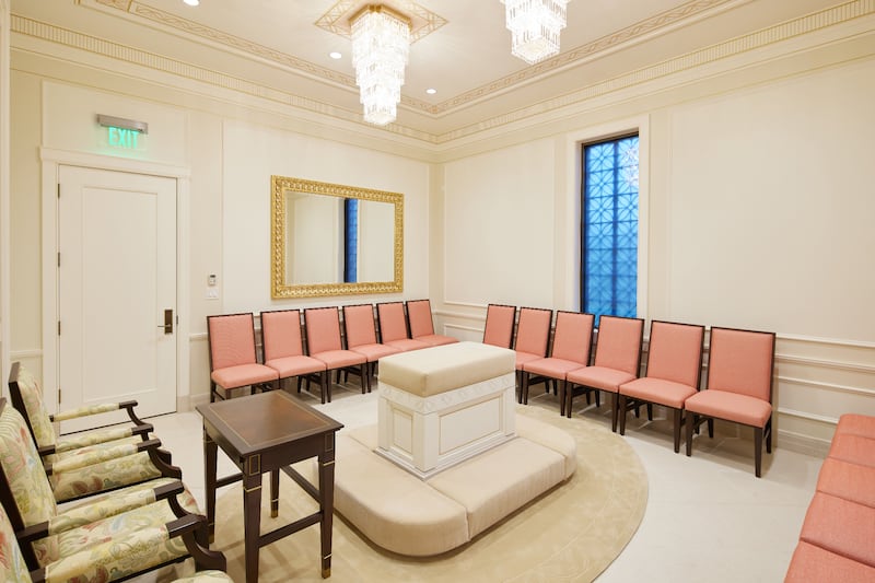 This sealing room in the Yigo Guam Temple can be converted into an instruction or endowment room when needed.