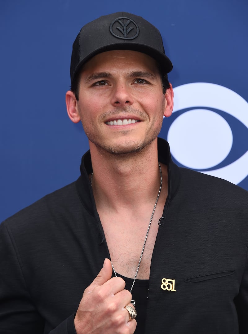 Granger Smith arrives at the 53rd annual Academy of Country Music Awards at the MGM Grand Garden Arena on Sunday, April 15, 2018, in Las Vegas. 