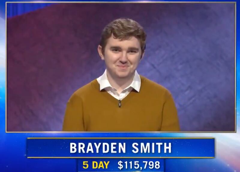 Brayden Smith, 24, was a five-game “Jeopardy!” champion. Smith, who died in February, would have competed in the Tournament of Champions.
