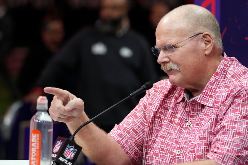 Kansas City Chiefs coach Andy Reid participates in the NFL football Super Bowl 58 opening night, Monday, Feb. 5, 2024, in Las Vegas. The San Francisco 49ers face the Kansas City Chiefs in Super Bowl 58 on Sunday.