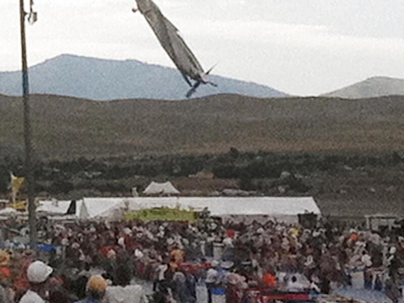FILE - In this Sept. 16, 2011 file photo, a P-51 Mustang airplane approaches the ground right before crashing during an air show in Reno, Nev. The head of the Reno Air Races Association says he expects to secure the required $100 million in insurance and