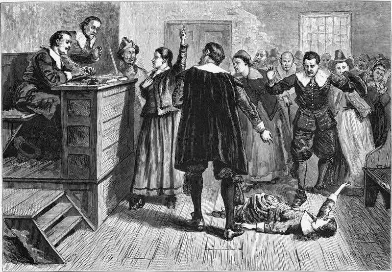 1876 illustration of a Salem courtroom.