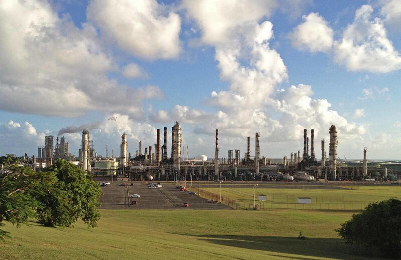 This picture taken on Oct. 29, 2011 shows the Hovensa oil refinery in St. Croix, U.S. Virgin Islands. The refinery, the largest private employer in the U.S. Virgin Islands and once one of the largest refiners in the Western Hemisphere, will cease operatio