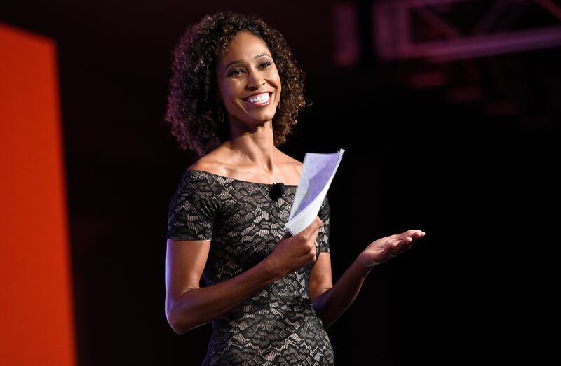 Sage Steele speaks at the 15th annual High School Athlete of the Year Awards in Marina del Rey, California.