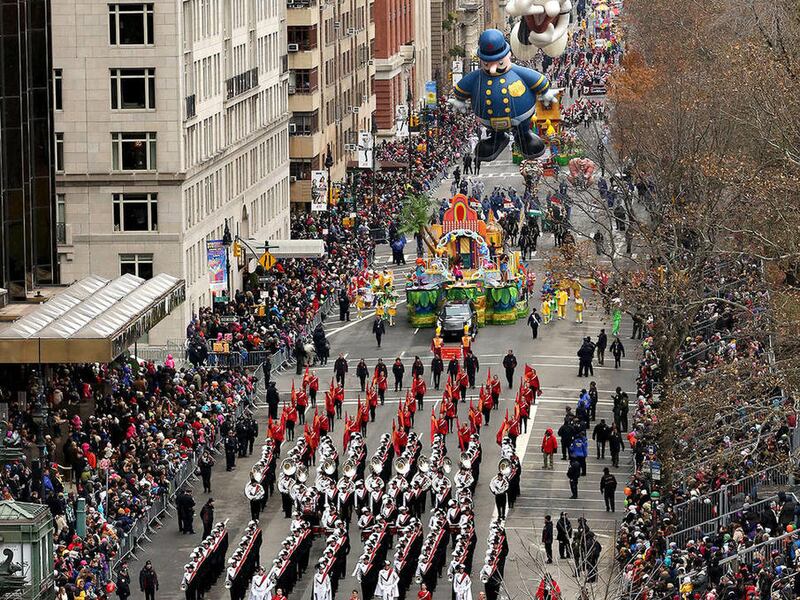 The American Fork High School Marching Band performs in the 88th Macy's Thanksgiving Day Parade in New York City on Thursday, Nov. 27, 2014.