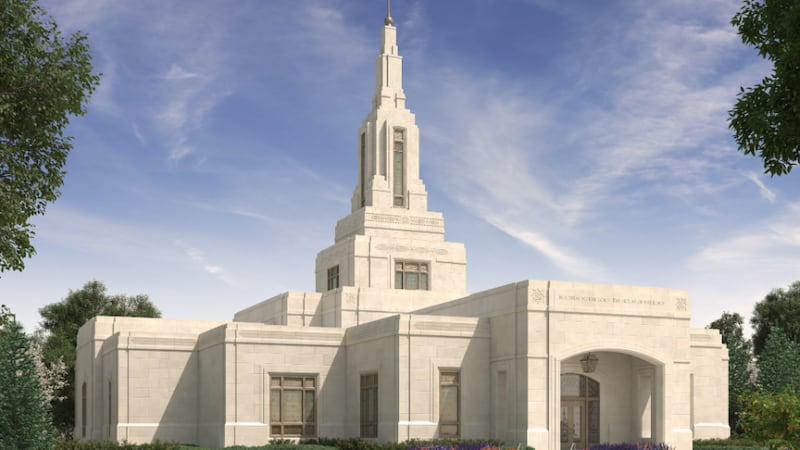 An artist’s rendering of the Farmington New Mexico Temple.