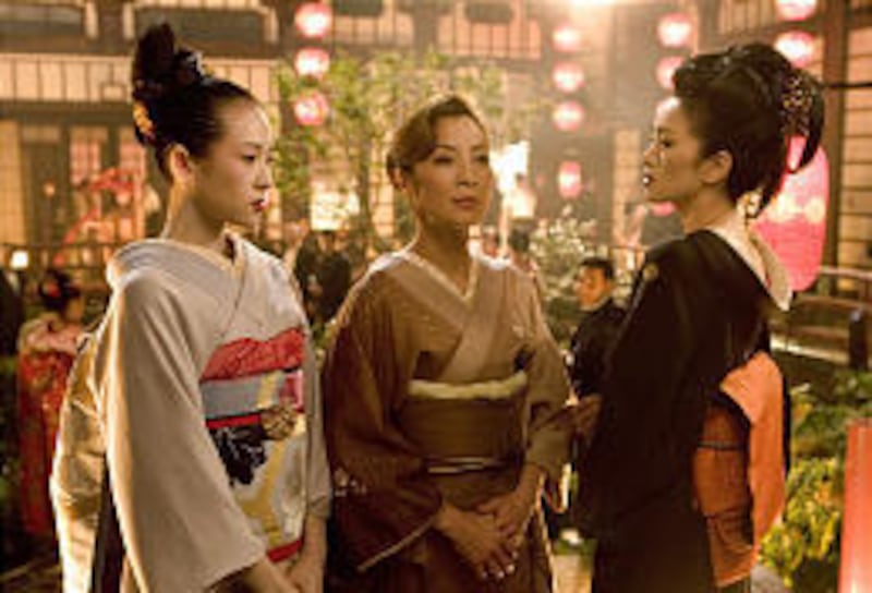 Chinese actors Ziyi Zhang, Michelle Yeoh and Gong Li in "Geisha."