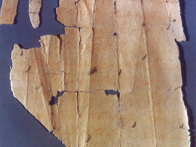 Fragment of the Original Manuscript of the Book of Mormon showing Helaman 15:9-14; from the Wilford Wood Collection.