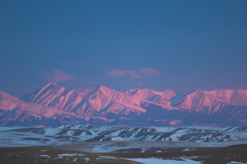 View of the Beartooth Mountains from Tippet Rise.