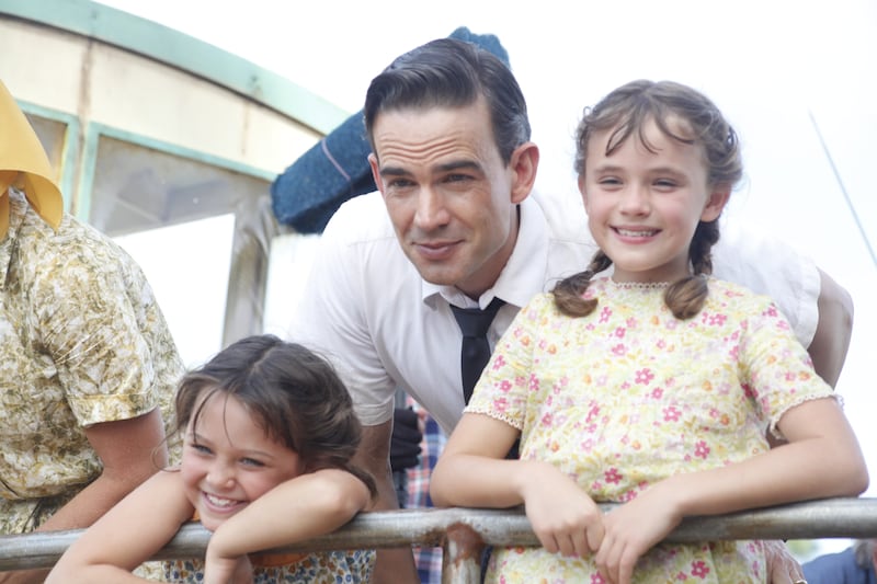 Christopher Gorham, center, returns as Elder John H. Groberg in “The Other Side of Heaven 2: Fire of Faith.”