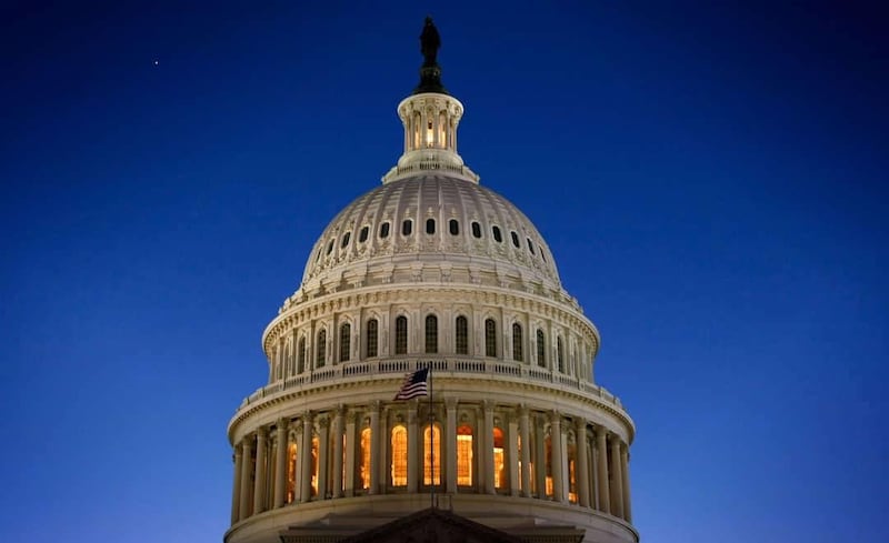 The dome of the U.S. Capitol building is seen in the evening hours of February 24, 2009 in Washington, DC.