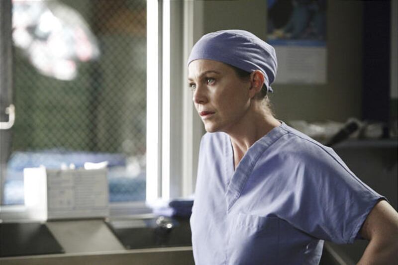 Ellen Pompeo in a scene from the prime-time soap opera “Grey’s Anatomy.”