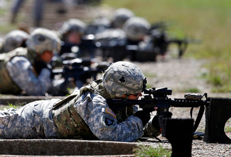 Female soldiers from 1st Brigade Combat Team, 101st Airborne Division train in Fort Campbell, Ky.