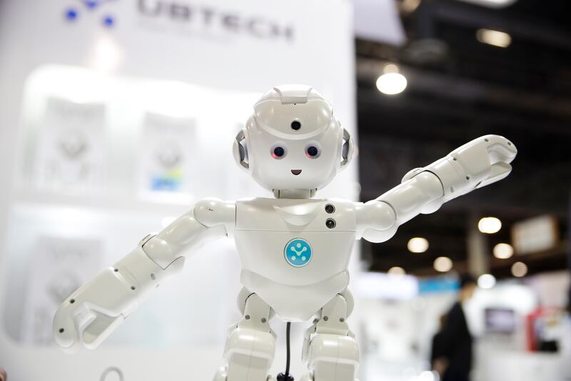 UBTECH's Lynx, a video-enabled humanoid robot with Amazon Alexa, is demonstrated at CES International Friday, Jan. 6, 2017, in Las Vegas.