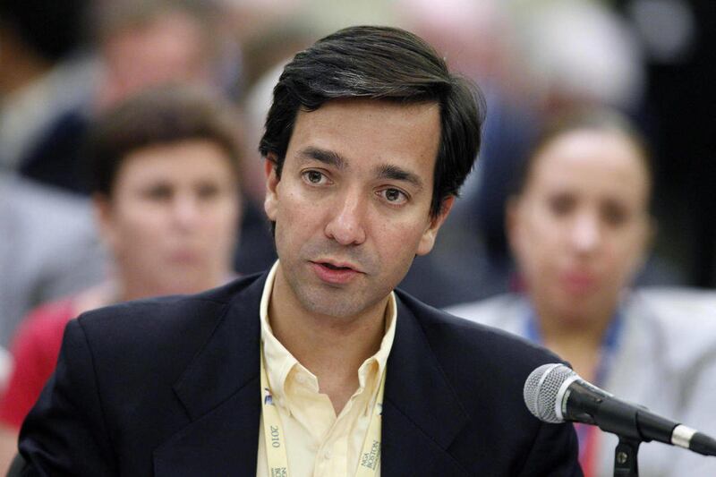 In this photo taken July 10, 2010, Puerto Rico Gov. Luis Fortuno speaks at the annual meeting of the National Governors Association, Saturday, in Boston. Fortuno proposed a solution to a steady rise in energy prices on this oil-dependent U.S. island: a ma