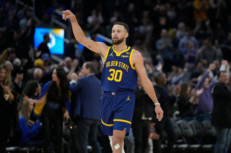 Golden State Warriors guard Stephen Curry during a game against the Los Angeles Lakers in San Francisco.