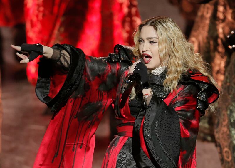 U.S. singer Madonna performs during the Rebel Heart World Tour in Macau, China on Feb. 20, 2016.