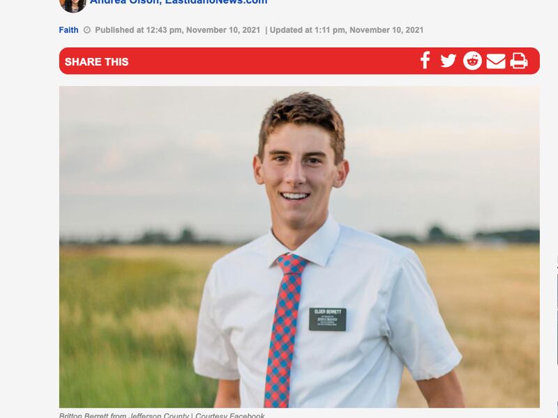 Elder Britton Berrett has returned to finish his mission in New Mexico after recovering from injuries sustained in a vehicle crash last July.