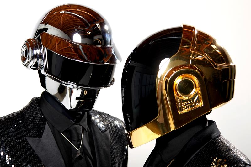 In this April 17, 2013 file photo, Thomas Bangalter, left, and Guy-Manuel de Homem-Christo, from the music group, Daft Punk, pose for a portrait in Los Angeles.