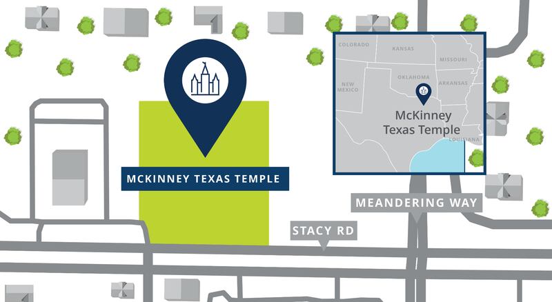 A map of the McKinney Texas Temple site.