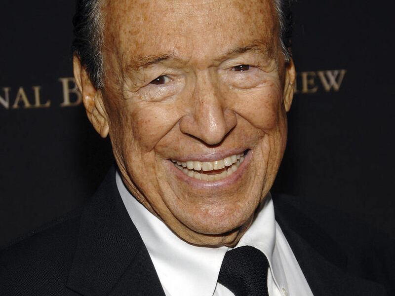 This Jan. 15, 2008, file photo shows television news journalist Mike Wallace at the 2007 National Board of Review of Motion Pictures Awards Gala in New York. Wallace, famed for his tough interviews on "60 Minutes," has died, Saturday, April 7, 2012. He w