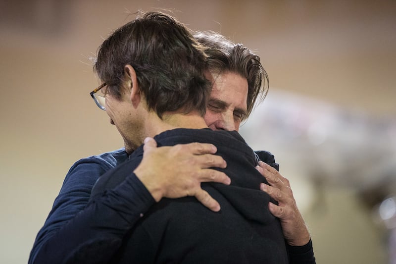 Shawn Stevens and Anthony Lovato act during the rehearsal of "A Christmas Carol" at Hale Centre Theatre in Sandy on Friday, Nov. 16, 2018.