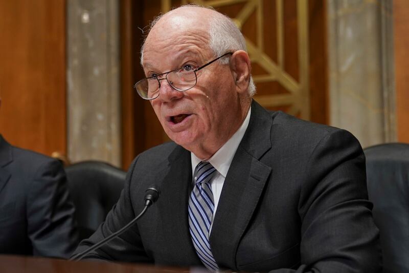 FILE- In this Tuesday, Nov. 14, 2017 file photo, ranking member Sen. Ben Cardin, D-Md., speaks during a Senate Foreign Relations Committee hearing on North Korea on Capitol Hill in Washington. On Thursday, Jan. 11, 2018, Chelsea Manning, the transgender f