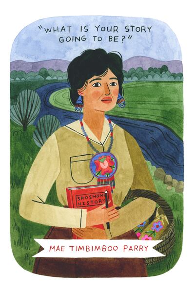 A portrait of Mae Timbimboo Parry by Brooke Smart.