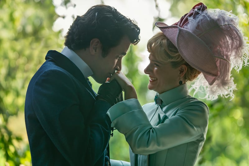 Harry Richardson and Louisa Jacobson in 'The Gilded Age' Season 3.