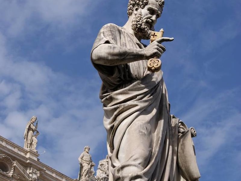 A statue of Saint Peter in Vatican City, Italy.