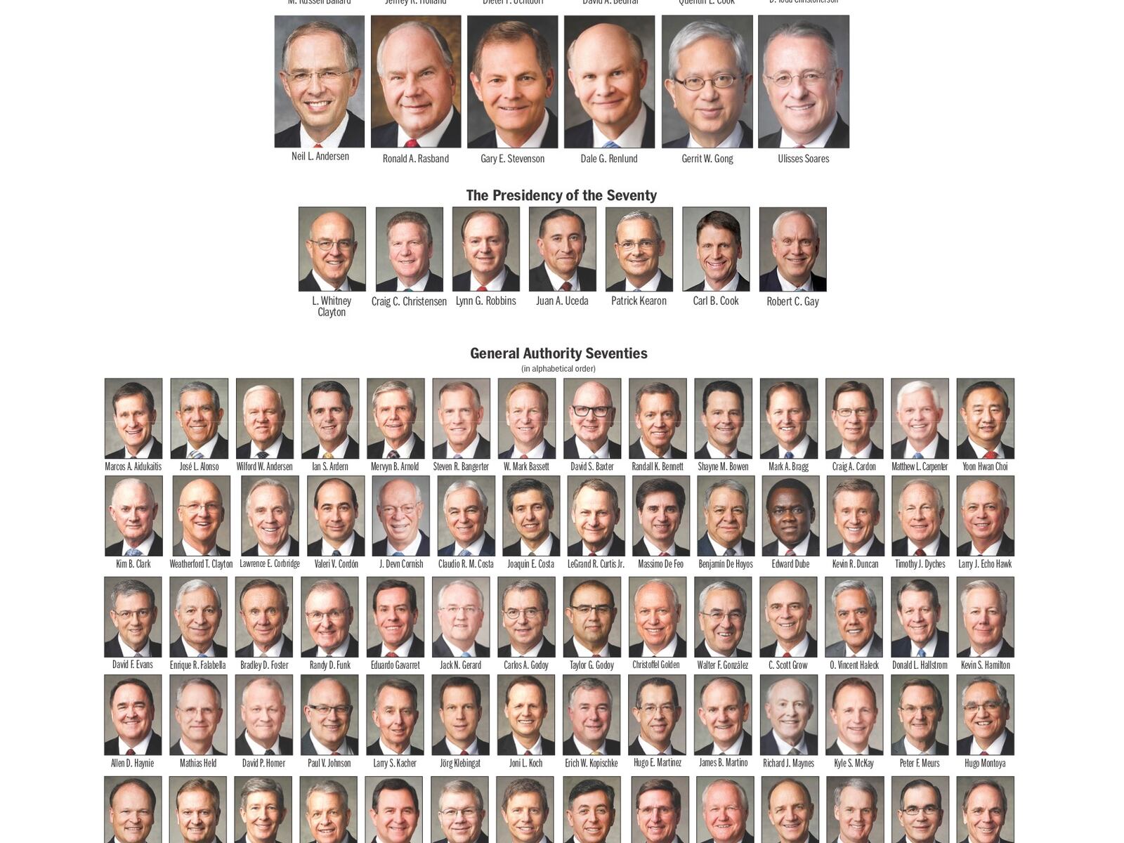 Recent LDS leadership changes reflected in updated 2018 General
