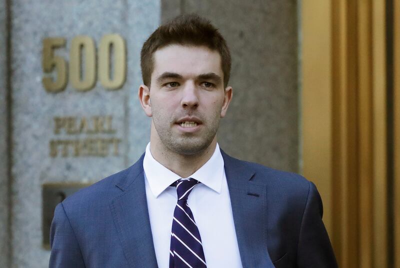 Billy McFarland leaves federal court after pleading guilty to wire fraud charges in New York.