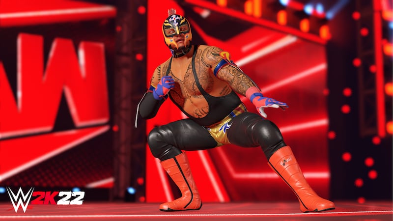 Rey Mysterio, the cover star of WWE 2K22.