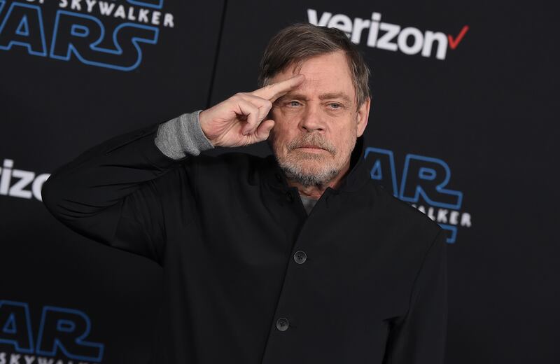 In this Dec. 16, 2019, file photo, Mark Hamill arrives at the world premiere of “Star Wars: The Rise of Skywalker” in Los Angeles.