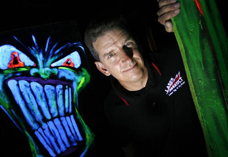 Mark Nugen, owner of Laser Assault in Provo, is a retired Air Force officer and used to teach ROTC at BYU.