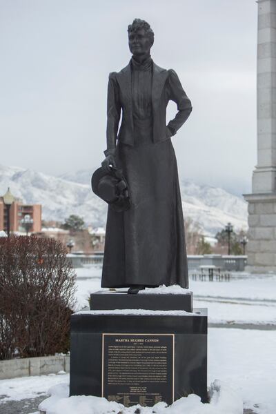 A statue of Martha Hughes Cannon, the first woman to be elected to a state senate in the United States, at the State Capitol in Salt Lake City on Monday, Jan. 22, 2018.