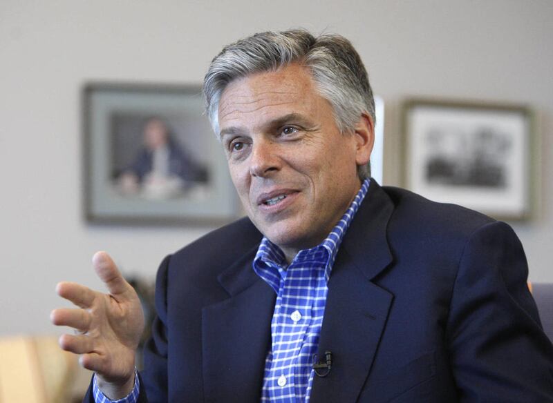 Jon Huntsman Jr., former Utah governor and GOP presidential candidate, talks during an interview May 1, 2012, in Salt Lake City.