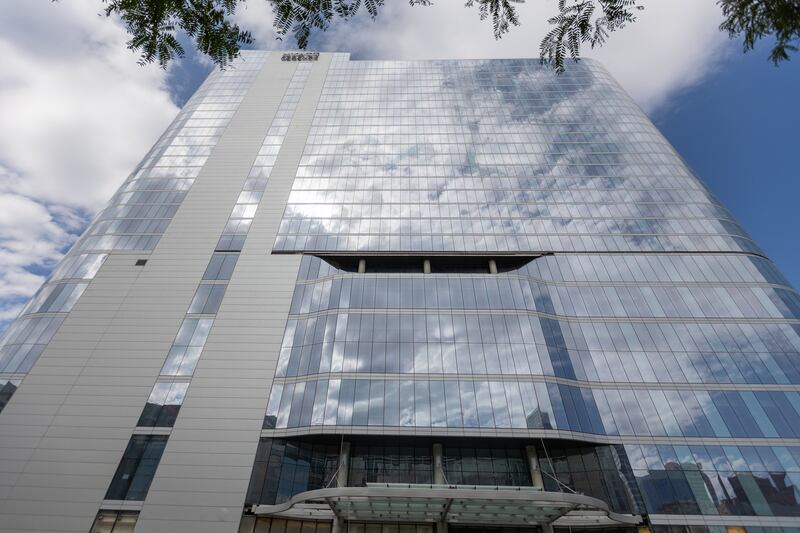 The new Hyatt Regency is pictured in its last stages of construction in downtown Salt Lake City on Aug. 5, 2022.