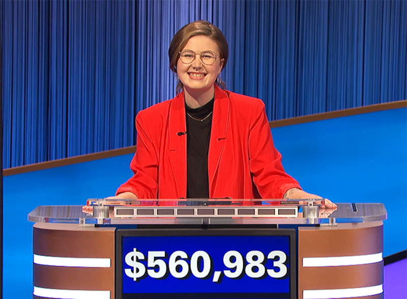 Mattea Roach on the set of “Jeopardy!”
